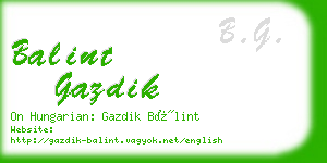 balint gazdik business card